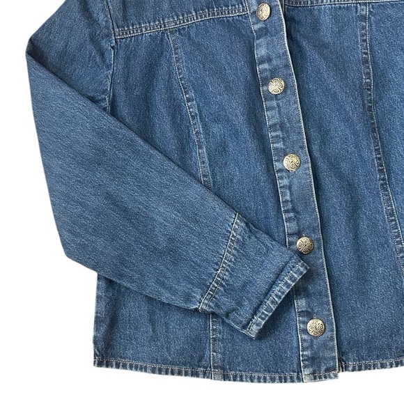 Vintage Double D Ranch Denim Concho Button Reversible Collar Jacket Small - Picture 14 of 16